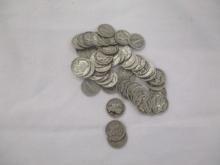 US Silver Mercury Dimes teens- 40's 50 coins