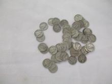 US Silver Mercury Dimes 30's-40's 50 coins