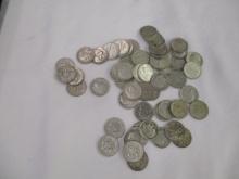 US Silver Roosevelt Dimes - various dates/mints 60 coins