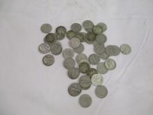 US Silver Dimes- Mercury (21) Roosevelt (26) 47 coins
