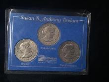 Collection 3 Susan B Anthony Dollars
