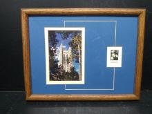 Framed and Custom Matted Print & Stamp-NC