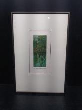 Framed and Matted Artisan Watercolor-Autumn Reflections 18/95