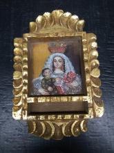 Religious Icon-Wood and Hand painted Bride and Child
