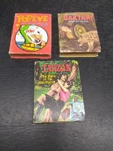 Collection 3 Vintage Children's Books-Whitman Publishing-Popeye, Tarzan, Daktari 1967