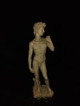 Resin Statue of David on Marble Base-Approximately 10"