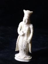Antique Carved Bone Figure - King in Carved Robe