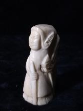 Antique Carved Bone Figure -Pheasant Women