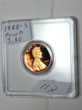Lincoln Cent 1988 S Proof Red Cameo In Hard Plastic Case