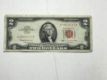 2 Dollar Bill 1963 Red Seal Vintage Note Great Condition