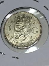Nederlands 1 G Frosty Silver Coin 1956