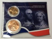 Washington Presidential Dollar With 1st Spouse Medal