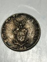 1945 Silver 10 Centavo 