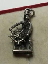 .925 Sterling Silver Ship Captain Charm