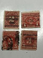 1,2,3 & 5 Cent U S Postage Due Stamps