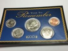 2001 A Year To Remember 5 Coin Set