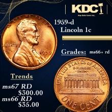 1959-d Lincoln Cent 1c Grades GEM++ RD
