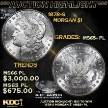 ***Auction Highlight*** 1878-s Morgan Dollar 1 Grades GEM+ PL (fc)