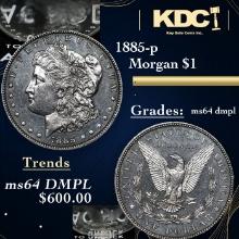 1885-p Morgan Dollar $1 Grades Choice Unc DMPL