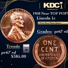 Proof 1950 Lincoln Cent Near TOP POP! 1c Graded pr67 rd BY SEGS