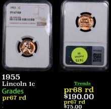 Proof NGC 1955 Lincoln Cent 1c Graded pr67 rd BY NGC
