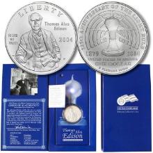 2004-P Thomas Edison $1 Silver Commem Collector Set BU
