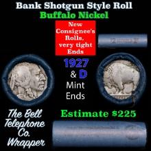 Buffalo Nickel Shotgun Roll in Old Bank Style 'Bell Telephone' Wrapper 1927 & d Mint Ends
