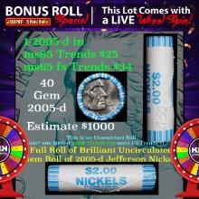 1-5 FREE BU Nickel rolls with win of this 2005-d Ocean 40 pcs N.F. String & Son $2 Nickel Wrapper