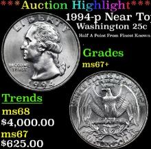 ***Auction Highlight*** 1994-p Washington Quarter Near Top Pop! 25c Graded ms67+ BY SEGS (fc)