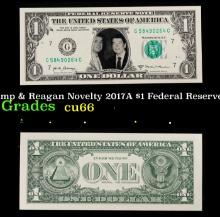 Trump & Reagan Novelty 2017A $1 Federal Reserve Note Grades Gem+ CU