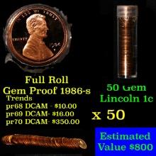 Gem Proof Lincoln 1c roll, 1984-s 50 pcs