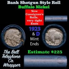 Buffalo Nickel Shotgun Roll in Old Bank Style 'Bell Telephone' Wrapper 1923 & d Mint Ends