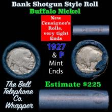 Buffalo Nickel Shotgun Roll in Old Bank Style 'Bell Telephone' Wrapper 1927 & p Mint Ends