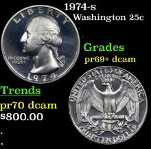 Proof 1974-s Washington Quarter 25c Grades GEM++ Proof Deep Cameo
