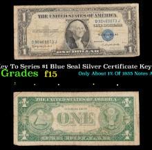 1935H Key To Series $1 Blue Seal Silver Certificate Key To Series Grades f+