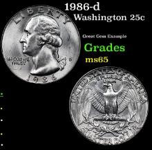 1986-d Washington Quarter 25c Grades GEM Unc