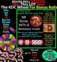 1-10 FREE BU RED Penny rolls with win of this 1971-d SOLID RED BU Lincoln 1c roll incredibly FUN whe
