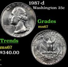 1987-d Washington Quarter 25c Grades GEM++ Unc