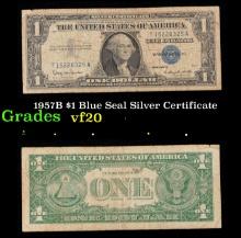 1957B $1 Blue Seal Silver Certificate Grades vf, very fine