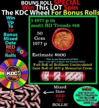 CRAZY Penny Wheel Buy THIS 1977-p solid Red BU Lincoln 1c roll & get 1-10 BU Red rolls FREE WOW Grad
