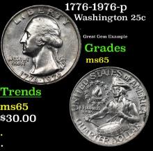 1776-1976-p Washington Quarter 25c Grades GEM Unc