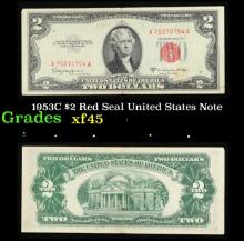 1953C $2 Red Seal United States Note Grades xf+