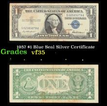 1957 $1 Blue Seal Silver Certificate Grades vf++