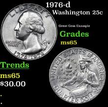 1976-d Washington Quarter 25c Grades GEM Unc