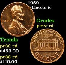 Proof 1959 Lincoln Cent 1c Grades Gem++ Proof Red