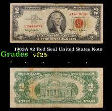 1963A $2 Red Seal United States Note Grades vf+