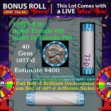 CRAZY Nickel Wheel Buy THIS 1977-d solid  BU Jefferson 5c roll & get 1-5 BU rolls FREE WOW