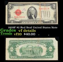 1928F $2 Red Seal United States Note Grades vf details
