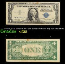 1935G Key To Series $1 Blue Seal Silver Certificate Key To Series Grades vf++ Motto
