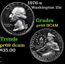 Proof 1976-s Washington Quarter 25c Grades GEM++ Proof Deep Cameo